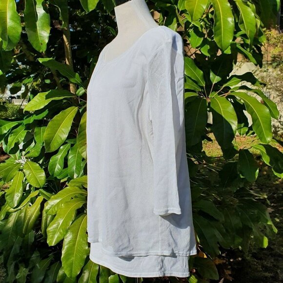 Cut Loose Lagenlook 3/4 Sleeve Split Back Top L - Picture 4 of 8